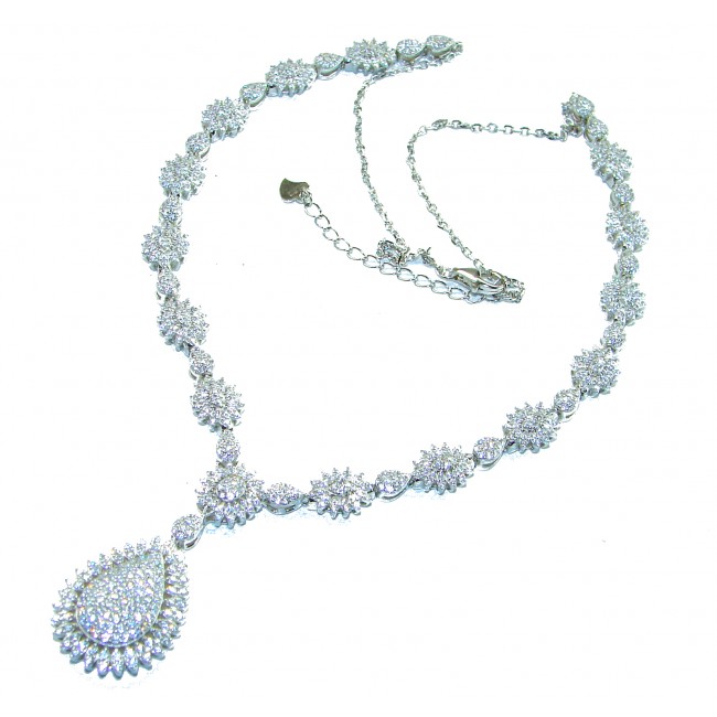 Dazzling Exclusive White Topaz .925 Sterling Silver handcrafted necklace