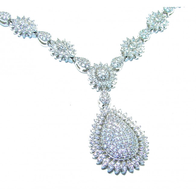 Dazzling Exclusive White Topaz .925 Sterling Silver handcrafted necklace