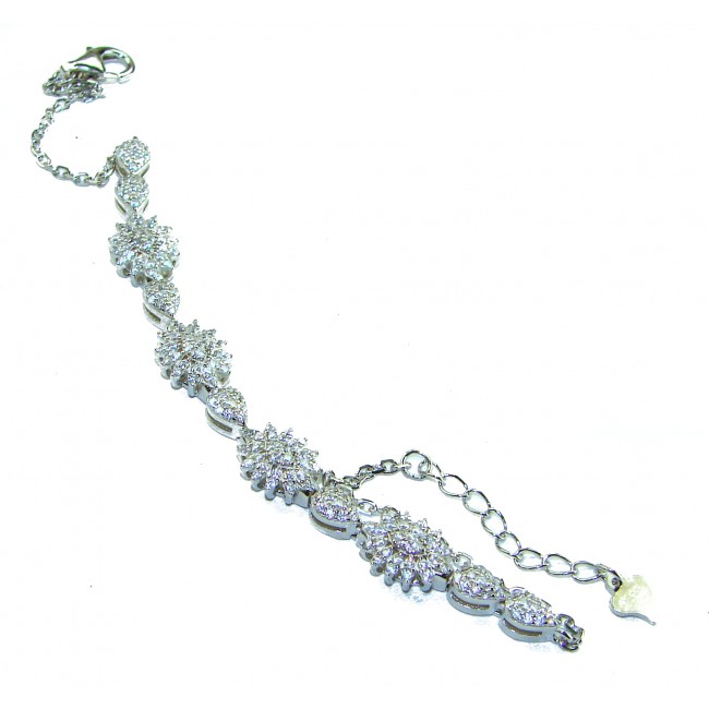 Graceful White Topaz .925 Sterling Silver handcrafted Bracelet