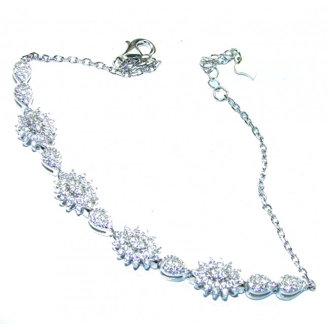 Graceful White Topaz .925 Sterling Silver handcrafted Bracelet