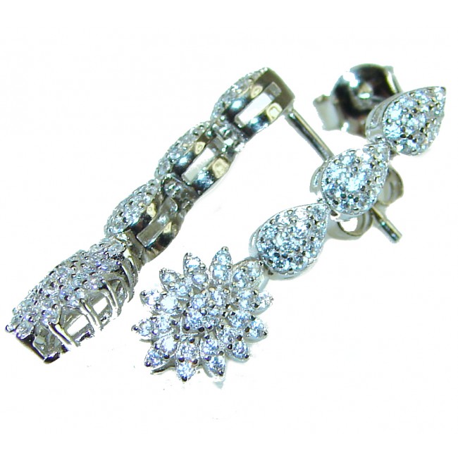 Exclusive White Topaz .925 Sterling Silver .925 Sterling Silver handcrafted Earrings