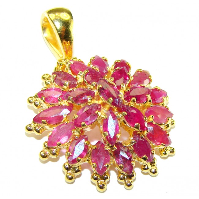 INCREDIBLE 10.2 carat Natural Ruby 18K Gold over .925 Sterling Silver Pendant