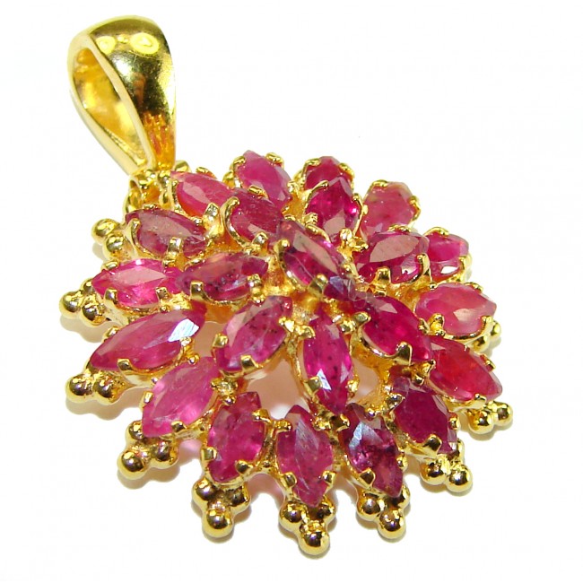 INCREDIBLE 10.2 carat Natural Ruby 18K Gold over .925 Sterling Silver Pendant