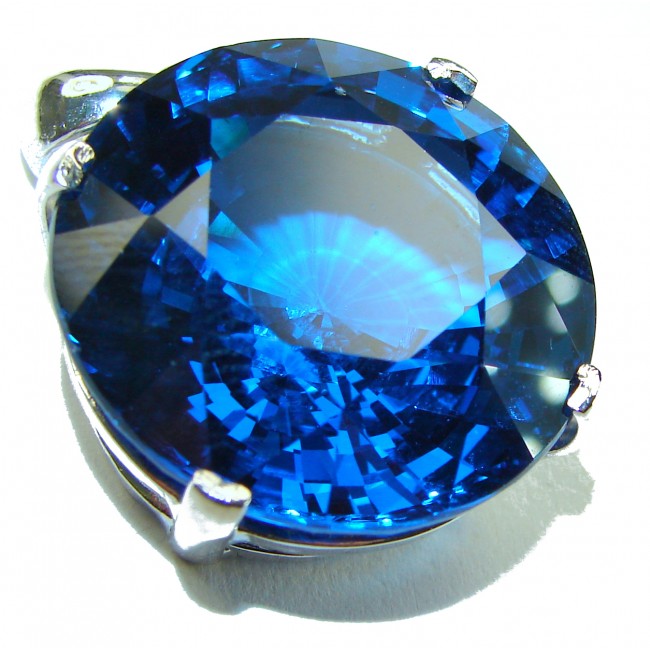 Marina Blue - Splendid 22.5 carat London Blue Topaz .925 Sterling Silver Handcrafted Pendant