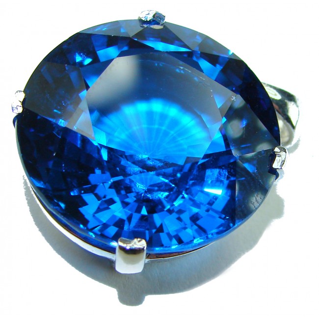 Marina Blue - Splendid 22.5 carat London Blue Topaz .925 Sterling Silver Handcrafted Pendant