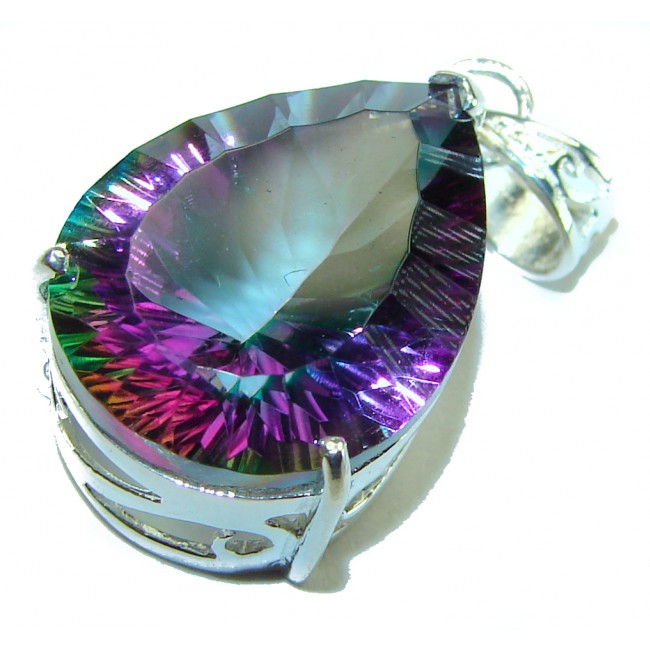 Magical Aurora 15.2 carat Topaz .925 Sterling Silver handcrafted Pendant