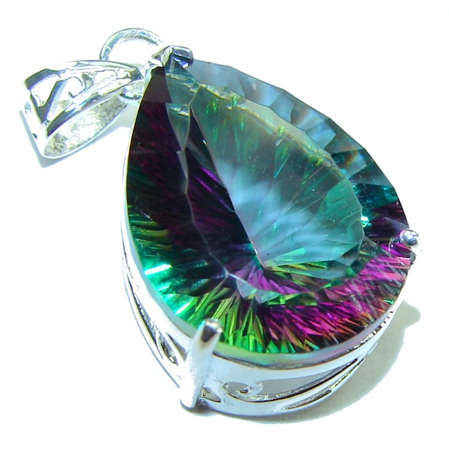 Magical Aurora 15.2 carat Topaz .925 Sterling Silver handcrafted Pendant