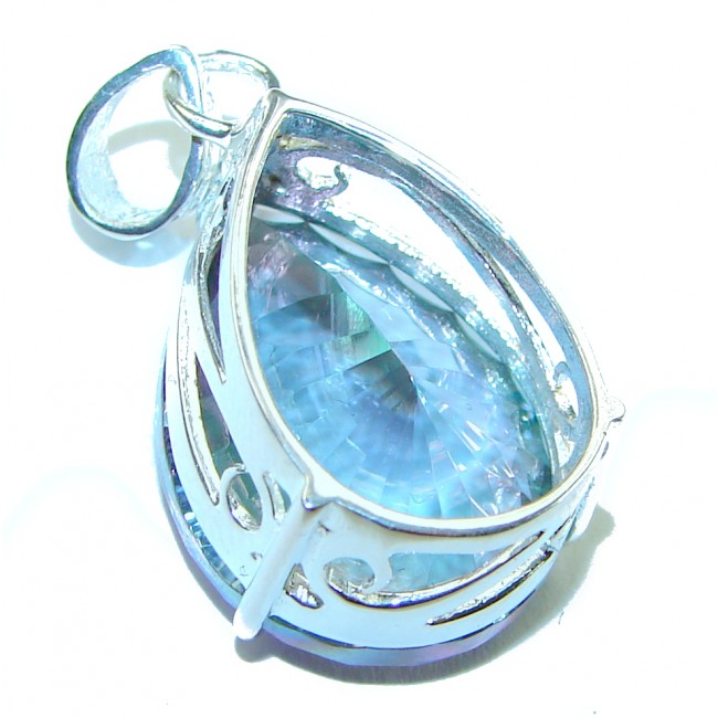 Magical Aurora 15.2 carat Topaz .925 Sterling Silver handcrafted Pendant