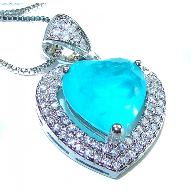 My sweat Heart 8.5 carat Paraiba Tourmaline .925 Sterling Silver handcrafted necklace