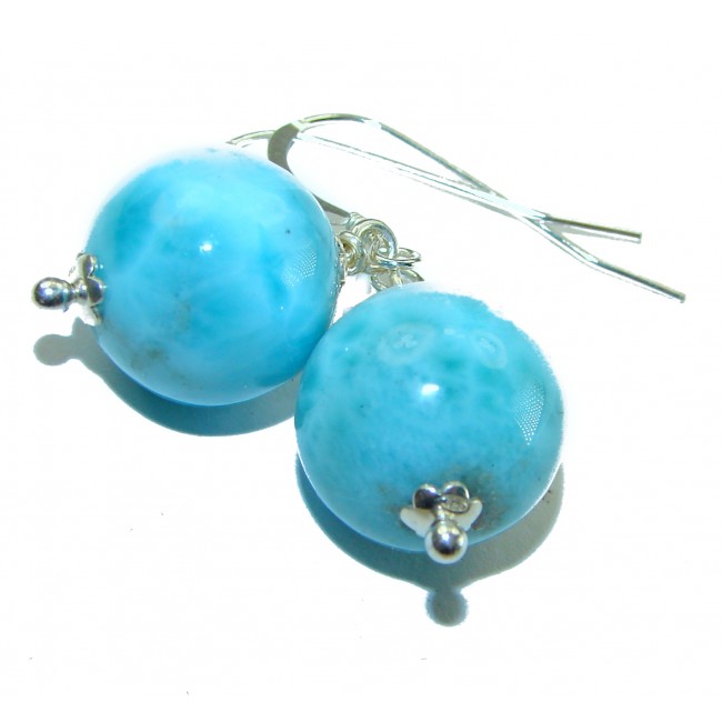 Precious Blue Larimar .925 Sterling Silver handmade earrings