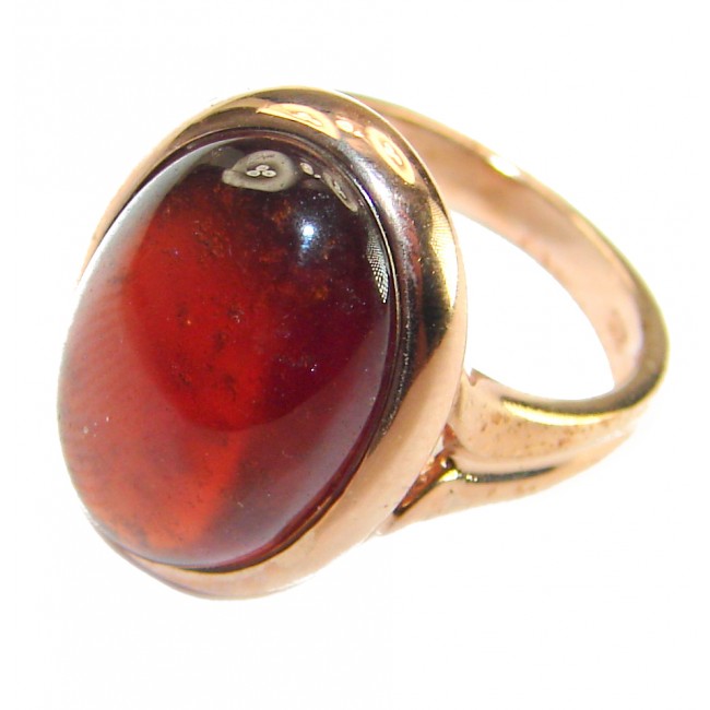 Blooming Rose Authentic 10.9 carat Garnet 14K Gold over .925 Sterling Silver handcrafted Ring size 6