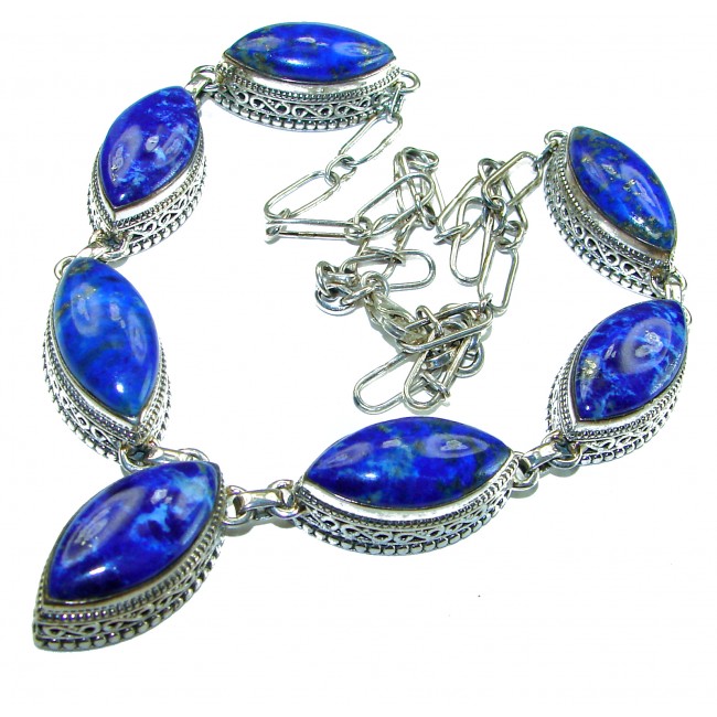 One in the world Style authentic Lapis Lazuli .925 Sterling Silver handmade necklace