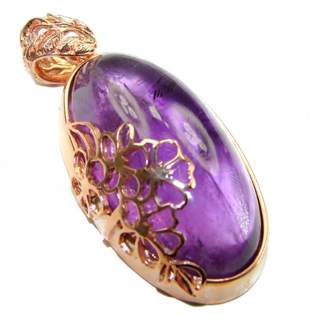 Beautiful Simplicity 44.5 carat Amethyst 14K Gold over .925 Sterling Silver handcrafted Pendant