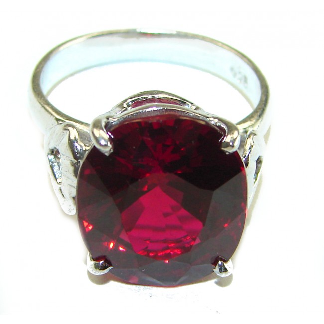 Premium Ouro Fino 11.5 carat Red Topaz .925 Silver handcrafted Cocktail Ring s. 8