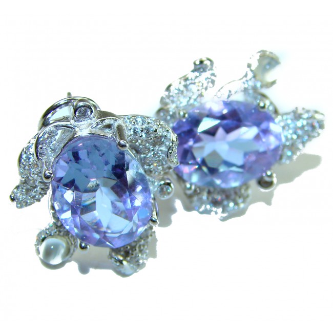 Jennifer Precious 11.5 carat Alexandrite .925 Sterling Silver Statement earrings