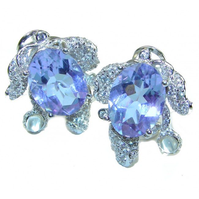 Jennifer Precious 11.5 carat Alexandrite .925 Sterling Silver Statement earrings