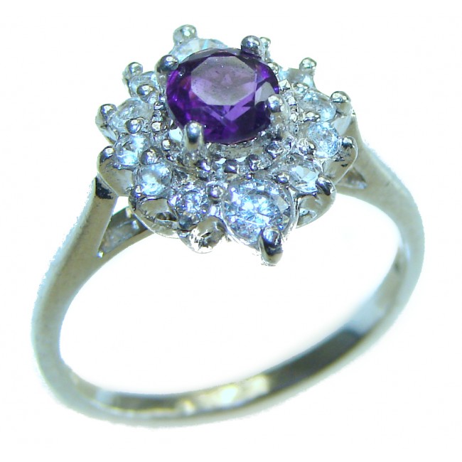 Purple Beauty 1.8 carat Amethyst .925 Sterling Silver Handcrafted Ring size 7 3/4