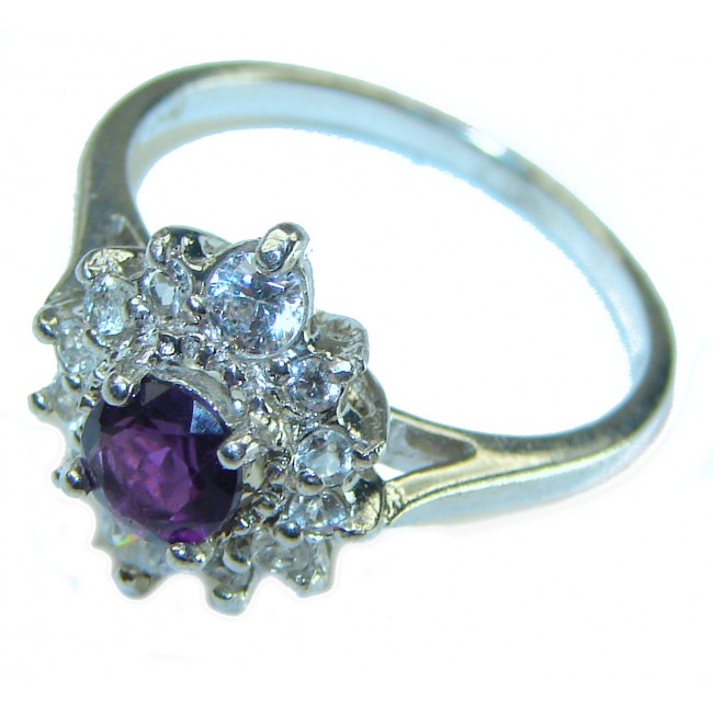 Purple Beauty 1.8 carat Amethyst .925 Sterling Silver Handcrafted Ring size 7 3/4