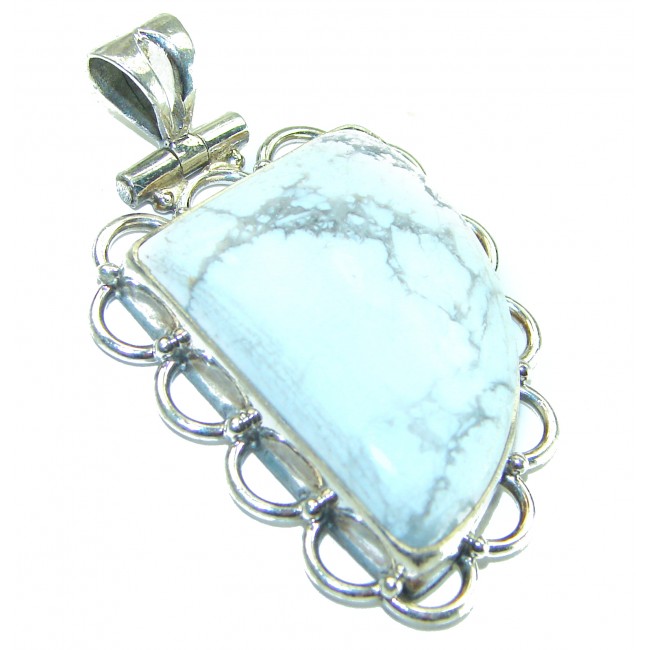 Secret White Howlite .925 Sterling Silver Pendant