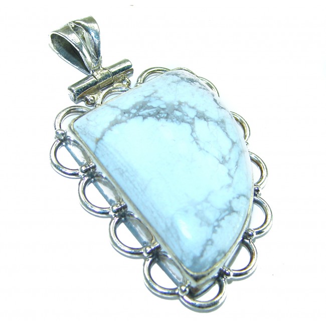 Secret White Howlite .925 Sterling Silver Pendant