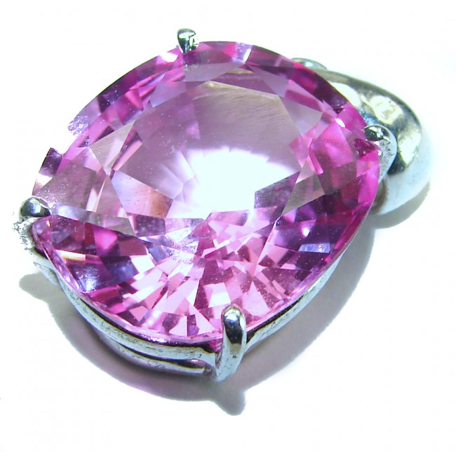 Magnificent Blooming Orchid 15.5 carat Pink Sapphire .925 Sterling Silver handcrafted pendant