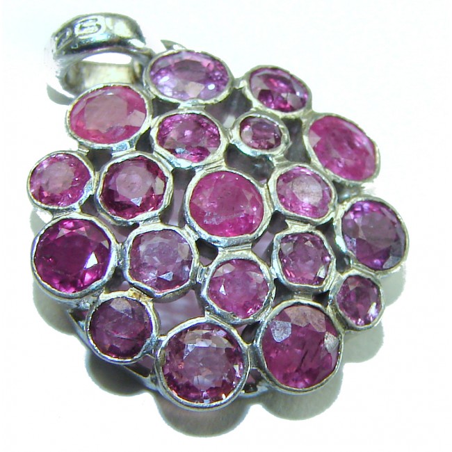 Precious Genuine 10.2 carat Kasmir Ruby .925 Sterling Silver handmade Pendant