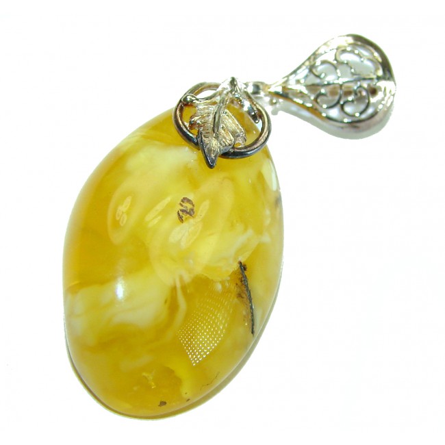 Authentic Baltic Amber .925 Sterling Silver handmade Pendant