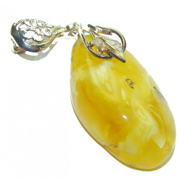 Authentic Baltic Amber .925 Sterling Silver handmade Pendant