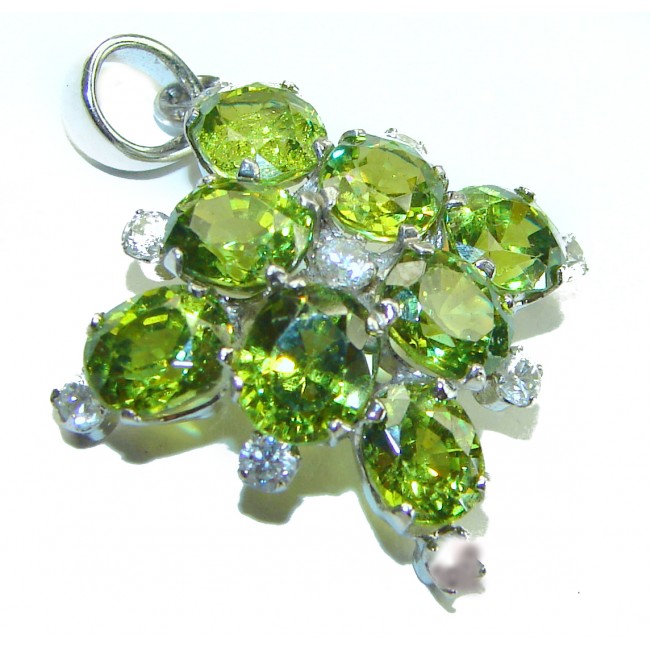 Bianca - Authentic 11.1 carat Peridot .925 Sterling Silver handmade Pendant