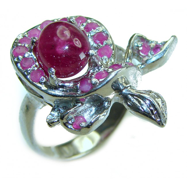 Scarlet Starlight Authentic Star Ruby .925 Sterling Silver handcrafted Ring size 8