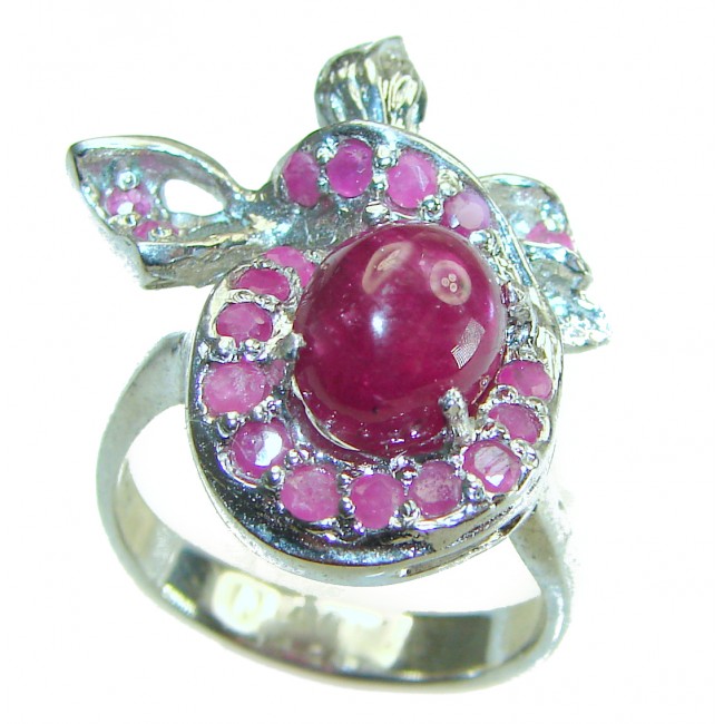 Scarlet Starlight Authentic Star Ruby .925 Sterling Silver handcrafted Ring size 8