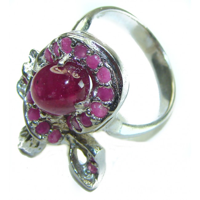 Scarlet Starlight Authentic Star Ruby .925 Sterling Silver handcrafted Ring size 8