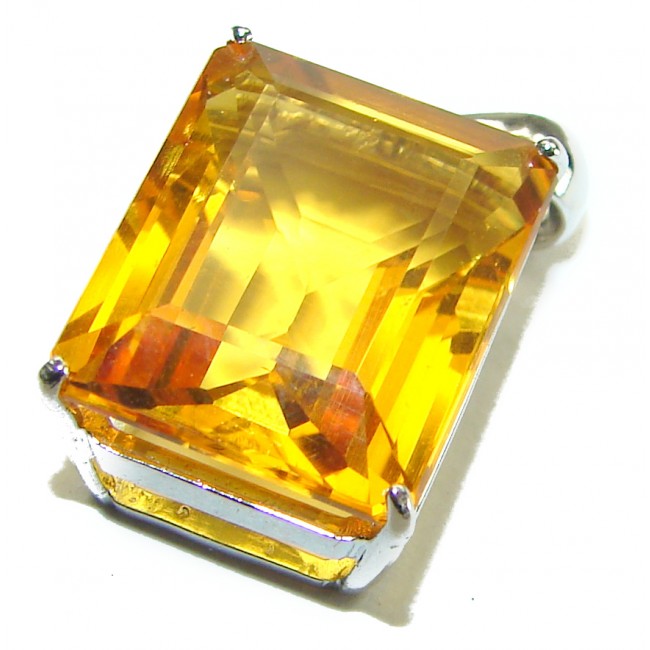 Golden Rays authentic 10.2 carat Golden Topaz .925 Sterling Silver handcrafted pendant