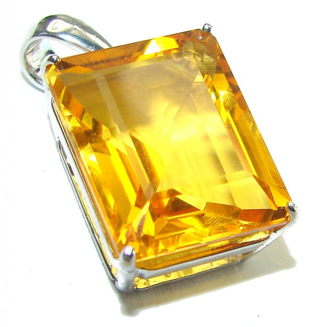 Golden Rays authentic 10.2 carat Golden Topaz .925 Sterling Silver handcrafted pendant