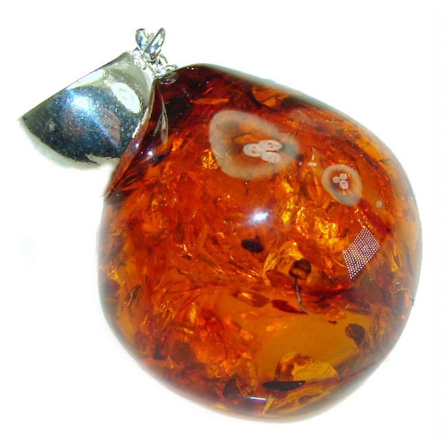 Honay Drop authentic Baltic Amber .925 Sterling Silver handmade Pendant