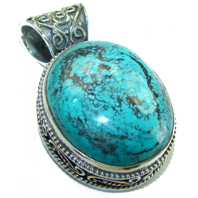 Arizona Beauty Natural Turquoise .925 Sterling Silver handmade pendant