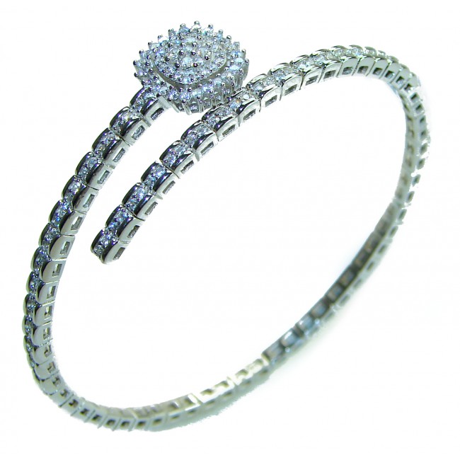 Glorious Natural White Topaz .925 Sterling Silver Bangle bracelet