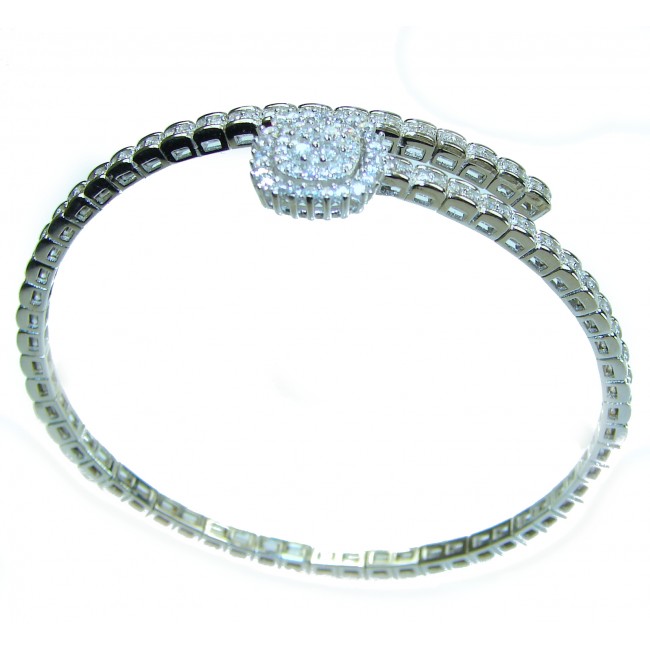 Glorious Natural White Topaz .925 Sterling Silver Bangle bracelet