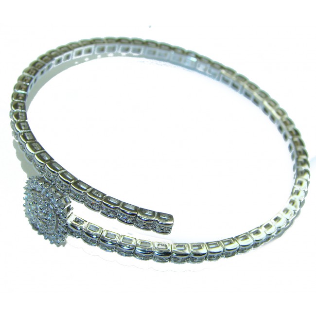 Glorious Natural White Topaz .925 Sterling Silver Bangle bracelet