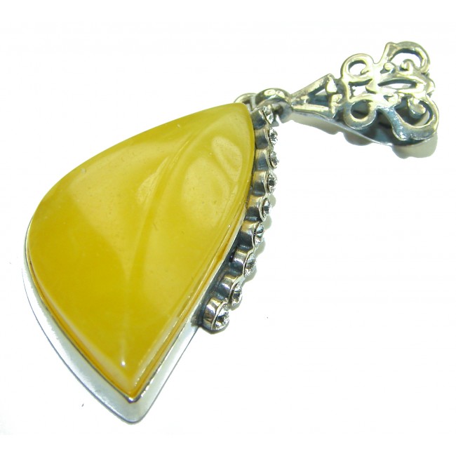 Authentic Butterscotch Baltic Amber .925 Sterling Silver handmade Pendant