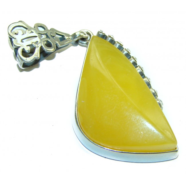 Authentic Butterscotch Baltic Amber .925 Sterling Silver handmade Pendant