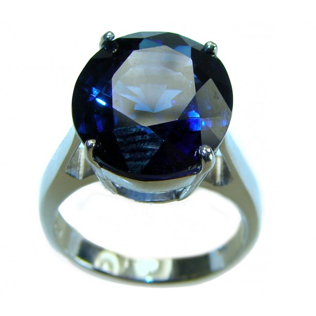 Magic Perfection 9.5 carat London Blue Topaz .925 Sterling Silver Ring size 6 3/4