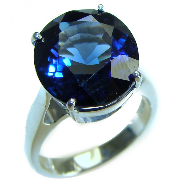 Magic Perfection 9.5 carat London Blue Topaz .925 Sterling Silver Ring size 6 3/4