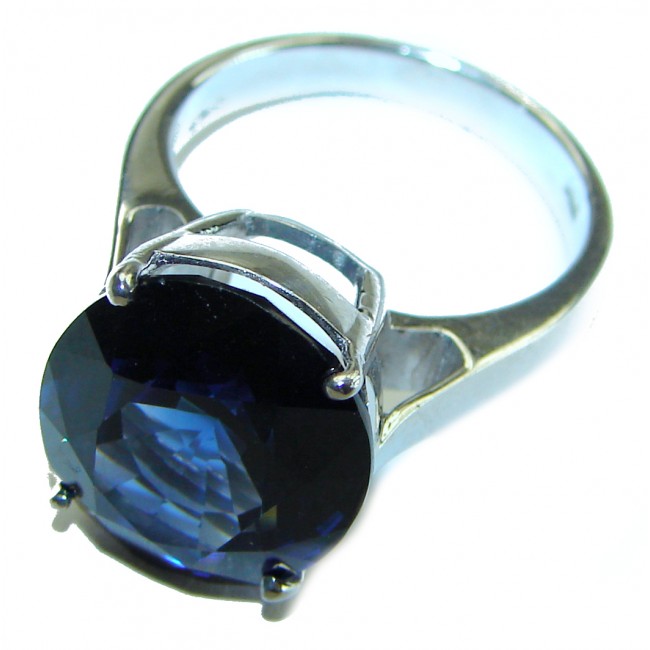 Magic Perfection 9.5 carat London Blue Topaz .925 Sterling Silver Ring size 6 3/4