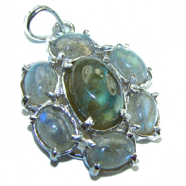 Aurora Fire Labradorite .925 Sterling Silver handcrafted Pendant