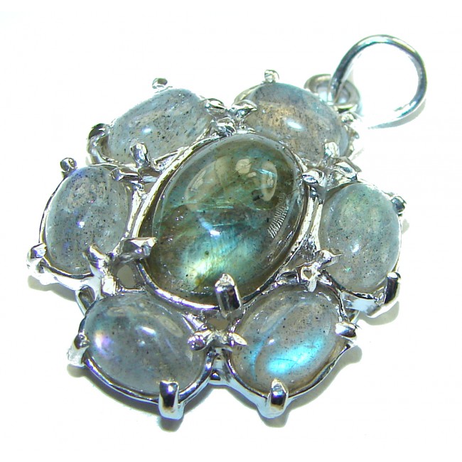 Aurora Fire Labradorite .925 Sterling Silver handcrafted Pendant