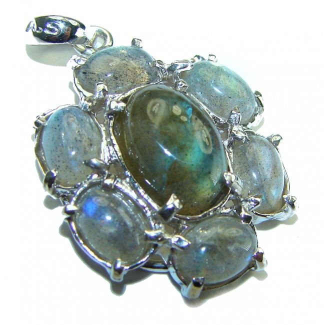 Aurora Fire Labradorite .925 Sterling Silver handcrafted Pendant