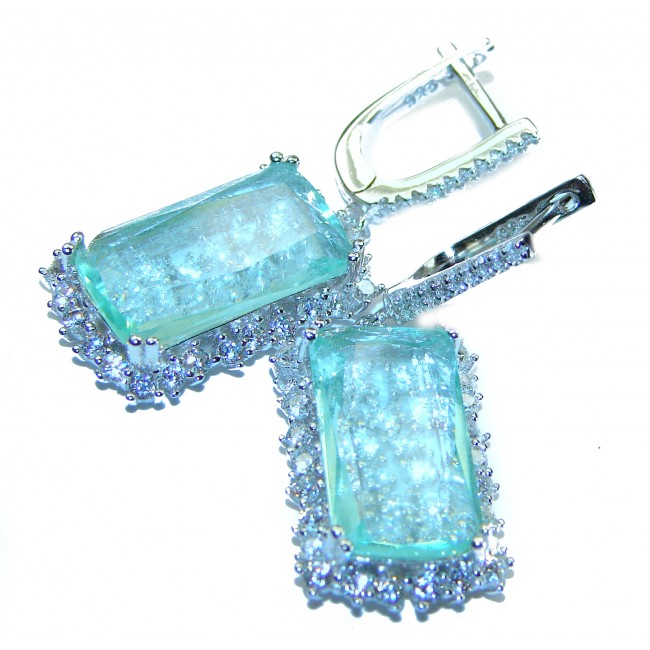 Emily Splendid 18.5 carat Aquamarine .925 Sterling Silver Handcrafted Earrings