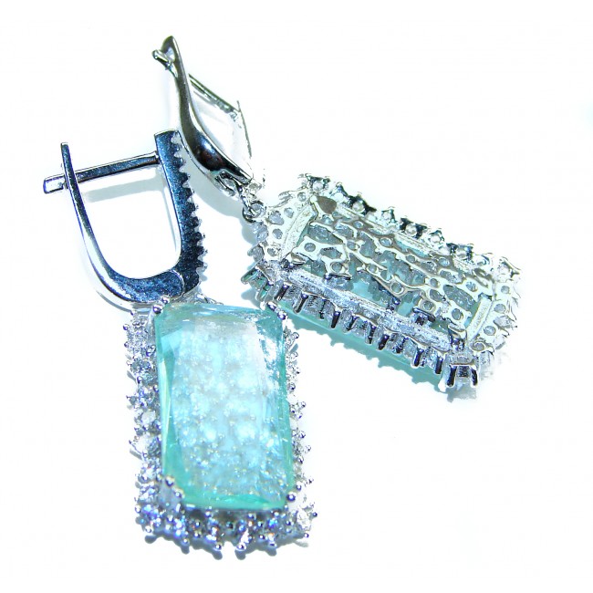 Emily Splendid 18.5 carat Aquamarine .925 Sterling Silver Handcrafted Earrings