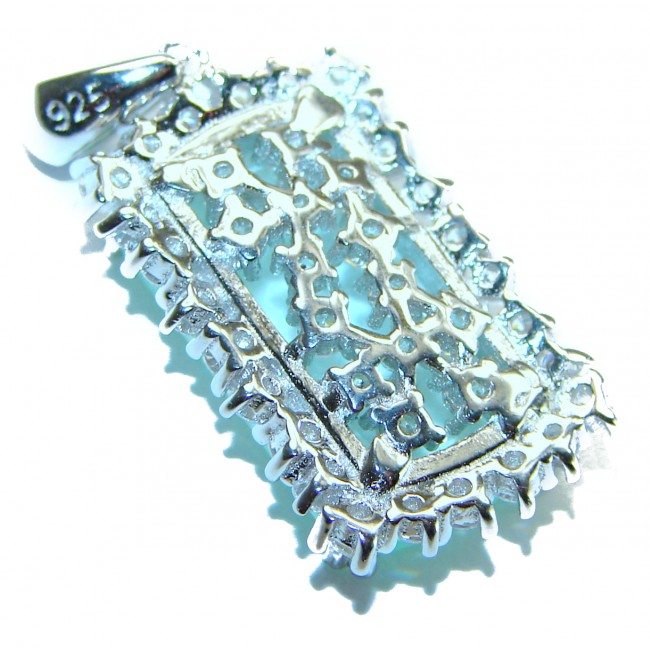 Emily - Baguette cut cut 9.4 carat Aquamarine .925 Sterling Silver handcrafted pendant